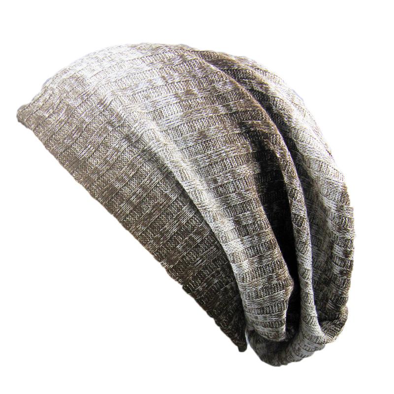 

Fashion Casual Knitting Beanie Cap Korean Style Windproof Warm Elastic Turban for Men and Women Double Colors Skull Hats