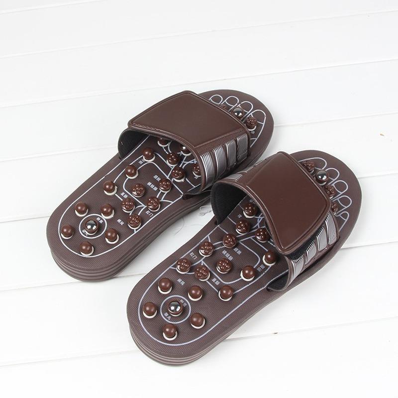 

Mazefeng Free Shipping Acupoint Massage Slippers SandalChinese Acupressure Therapy Rotating Foot Massager Shoes Unisex1, Brown