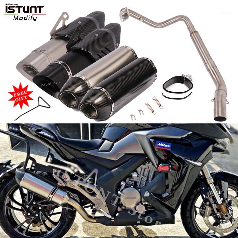 

For ZONTES ZT310R ZT310T ZT310 ZT310X Motorcycle Full Exhaust System Modified Front Link Pipe Middle Link Tube Escape Muffler1