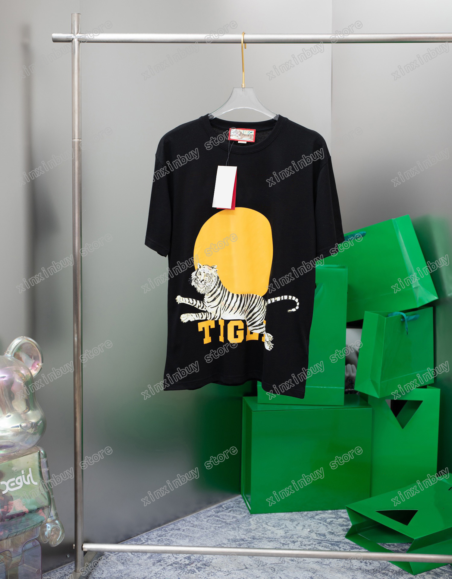 

22ss Men Women Designers T-Shirts tee Tiger letters print short sleeve Man Crew Neck paris Fashion Streetwear red black S-XL
