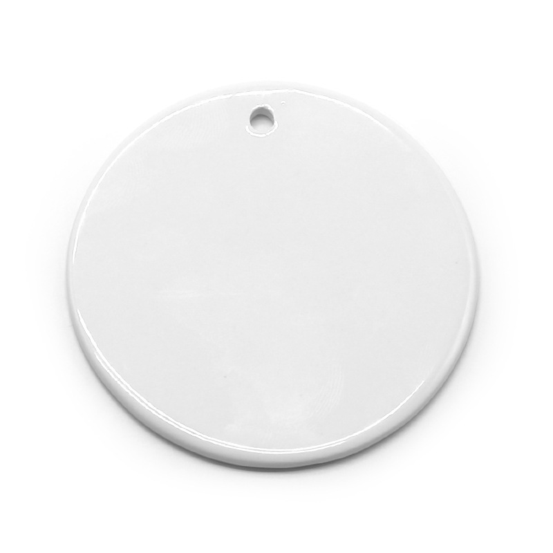 

Blank White Sublimation Ceramic pendant Creative Christmas ornaments Heat transfer Printing DIY ceramic ornament heart round Chgfhfgjhfg