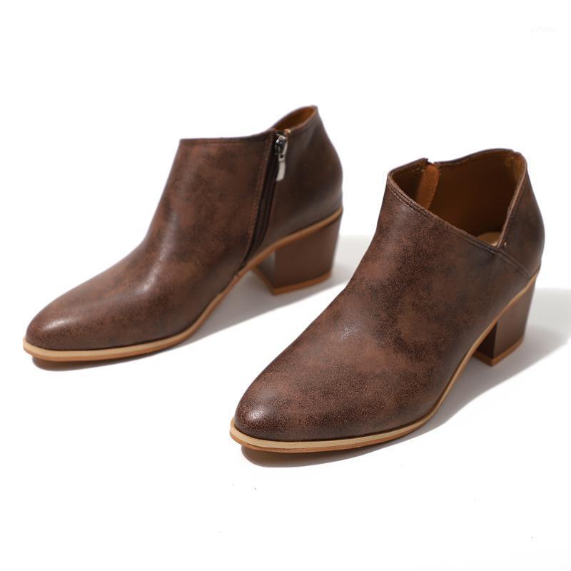 

Adults Heels Fabala Boots Ankle Boots Anti-slip Ladies Breathable Cusp1, Brown