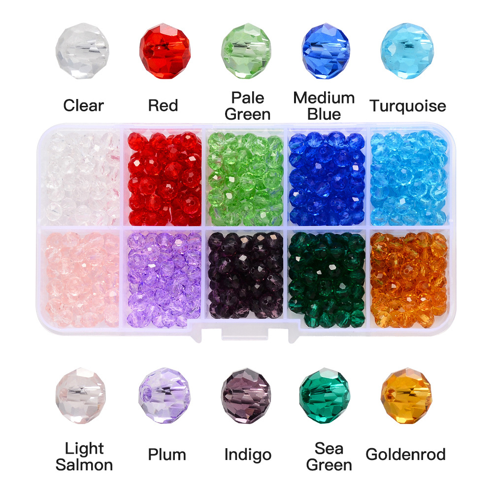 

Transparent crystal faceted beads Variety of glass beads Bracelet beaded material diy jewelry accessories Wheel flat beads