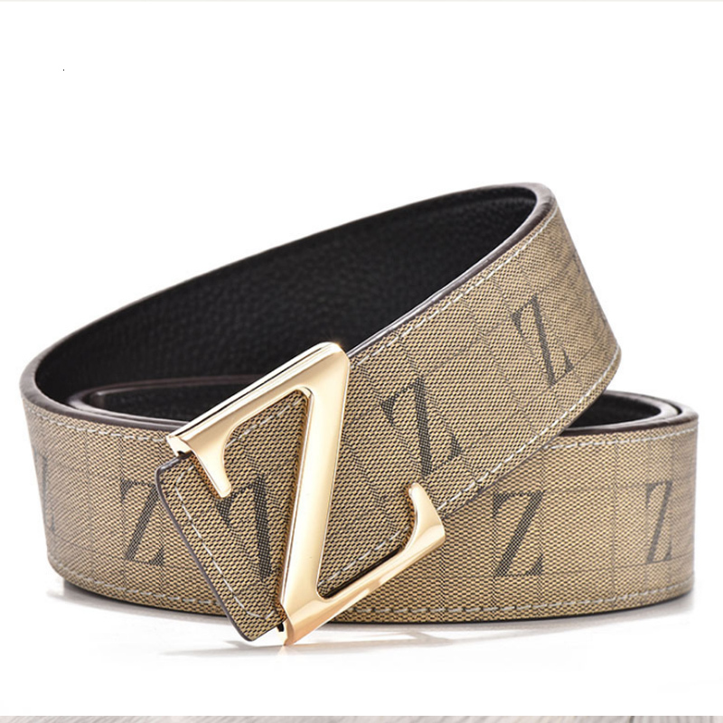 

2021 New Cow Genuine Leather for Men z Smooth Buckle High Quality Male Belt Strap Waistband Jeans Belts 9s9u, Black