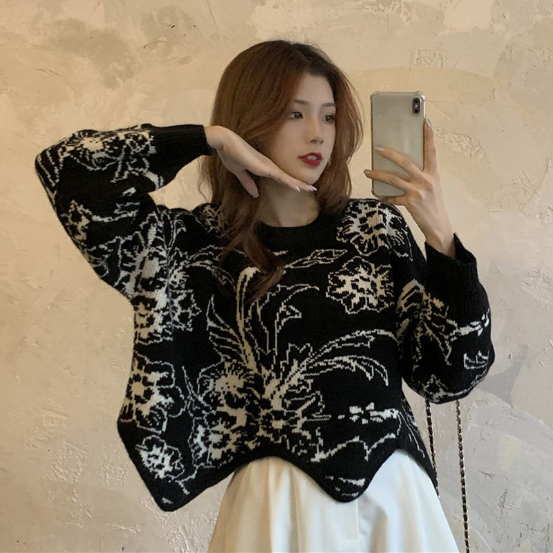 

2021 High quality Autumn Padded Irregular Shirt Sweater Short Sleeve Top Female Clothes 550F, Brown