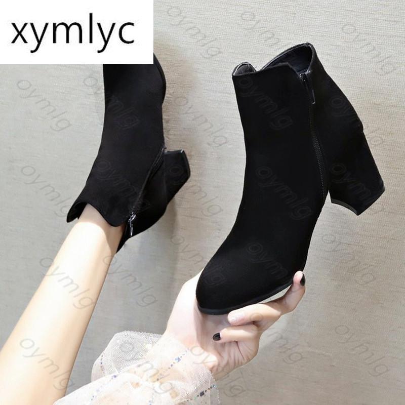 

Plus size 35-42 Women High Heels shoes 2021 Winter Fashion wedding boots women Crystal sexy Ankle warm snow boots Pumps shoes, Black