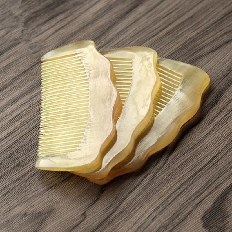 

12cm /10cm Handmade Natural sheep horn Comb for hair massage Wide Tooth anti-static head Massage Hair Brush combs hairbrus
