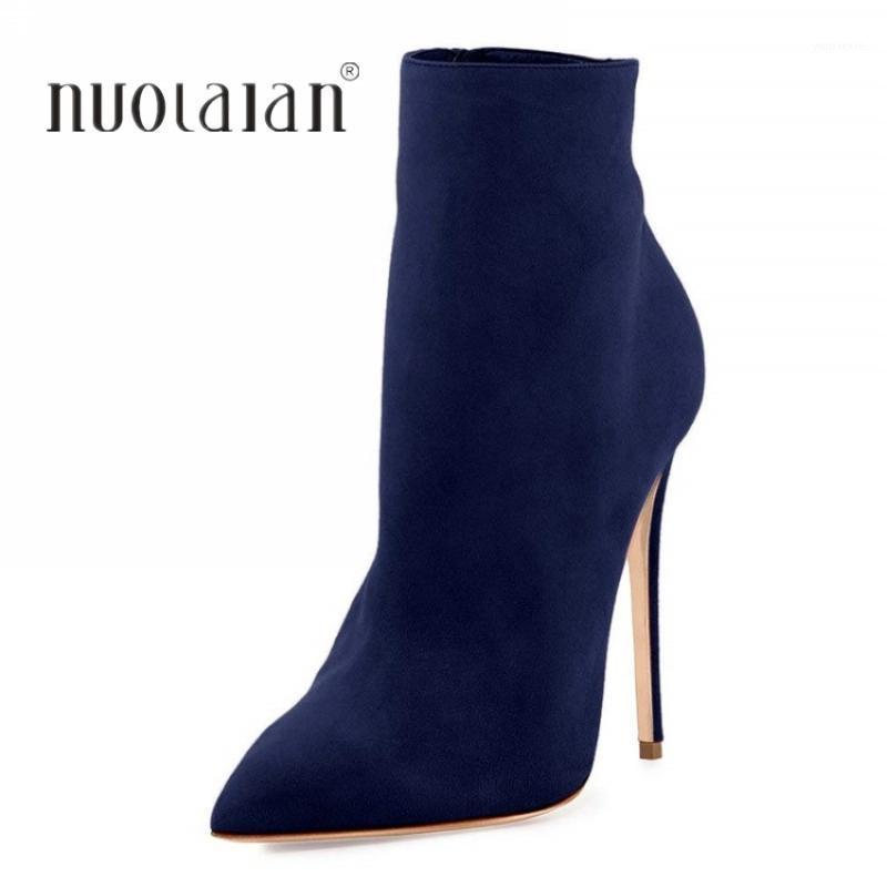 

NEW 2020 Women's Ankle Boots Sexy Women Pointed Toe Ladies Thin High heels Female Shoes Woman Footwear Plus Size 35-421, Msdx-al pink10cm