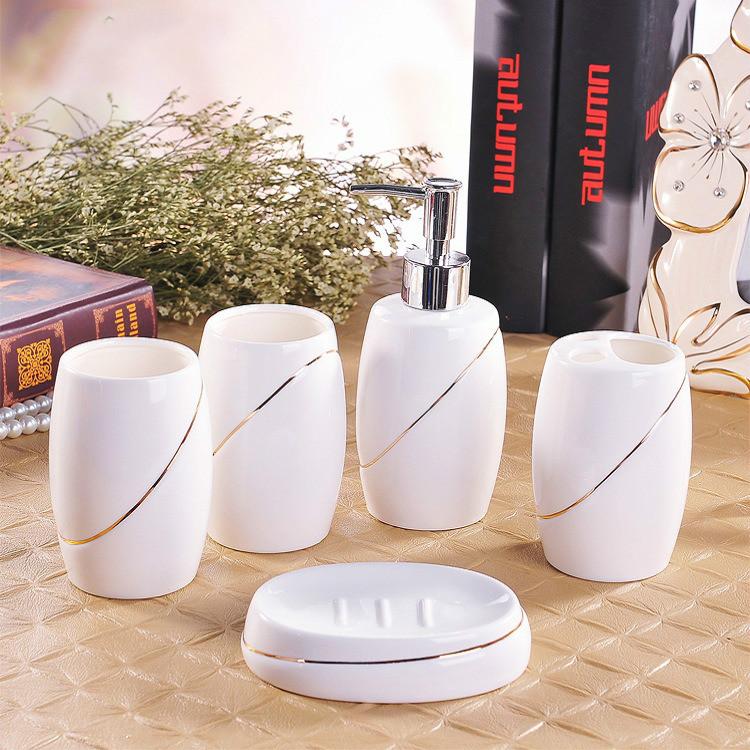 

Garden 5pcs set NEW Bathroom Accessories Set European Bathroom Sanitary Ware Ceramic Personalized Wedding Gift Painted MJ81206