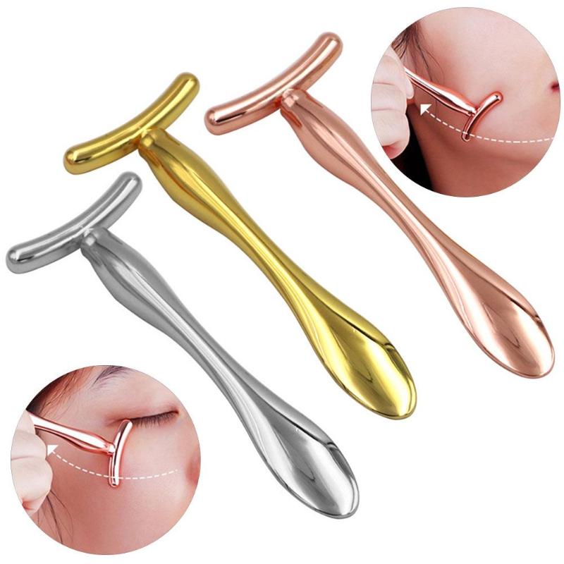 

2Pcs T-shape Face Eyes Cream Massage Sticks Spoon Wrinkle Removal Anti Wrinkle Mask Sticks Eyes Care Tool Skin Care Tool