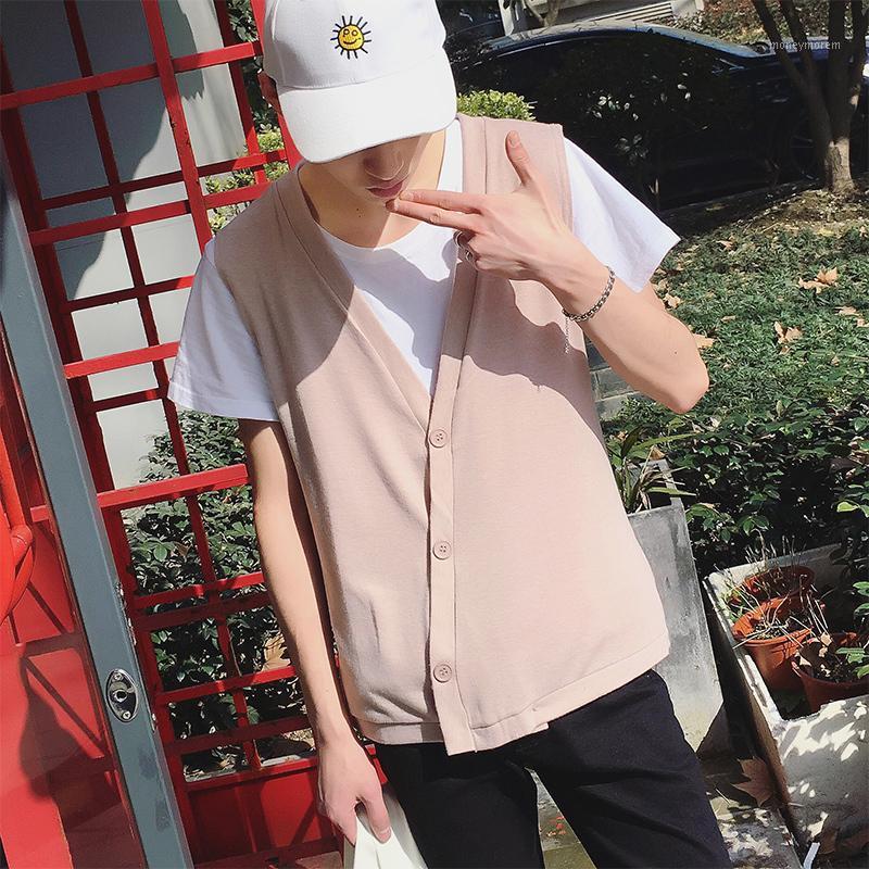 

2020 Spring And Autumn New Products Korean Casual Trends Couple Loose Solid Color Men's Vest -XL Bodybuilding Time Limited1, Khaki