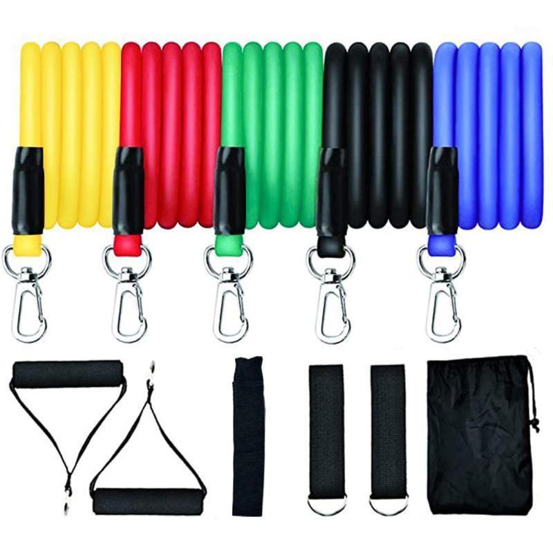 

Exercise Resistance Bands Set Stackable up to 100 lbs Workout Indoor Fitness 5 Elastic Cords Handles Door Anchor Ankle Straps1