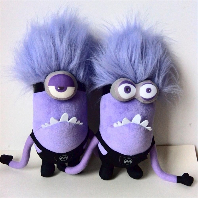 

Purple Minions plush doll Despicable Me Same paragraph Fun Stuffed Toys ChildrenChildren's peluche gift LJ200915, Double eyes minions