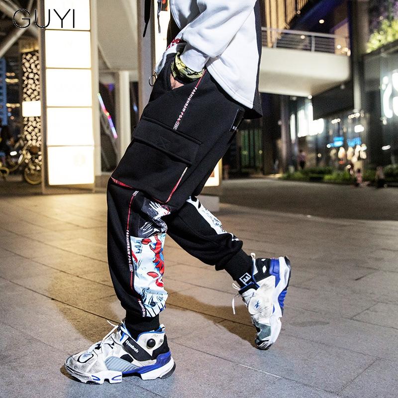 

Letter Skate Pants Men Harajuku Pants Male Casual Fashion Trousers Hip Hop Joggers Sweatpants Streetwear Print Cartoon Graffiti, Black pants