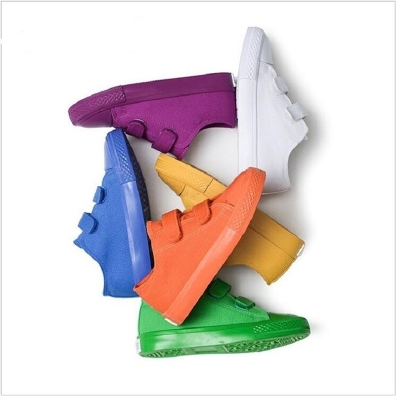 

Spring and Autumn New Children Shoes Child Canvas Shoes Boy Child Sneakers Casual Girl Shoes Kids Candy Solid 25-38 201113, Purple