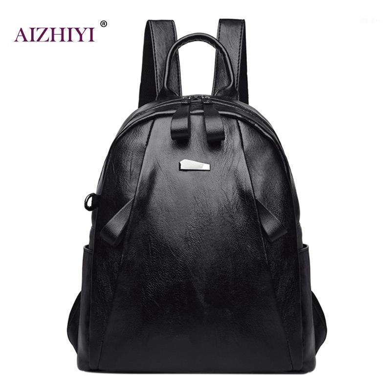 

2020 Retro Women Backpacks Women PU Leather Bags Backpacsk Mochila Feminina Fashion Solid School Bags for Teenagers Girls1