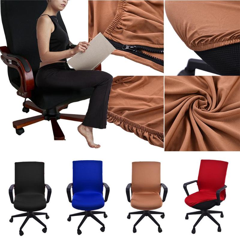 

Siamese Office Chair Cover Swivel Chair spandex Computer Armchair Protector covers Task Slipcover Internet Back Seat Cover