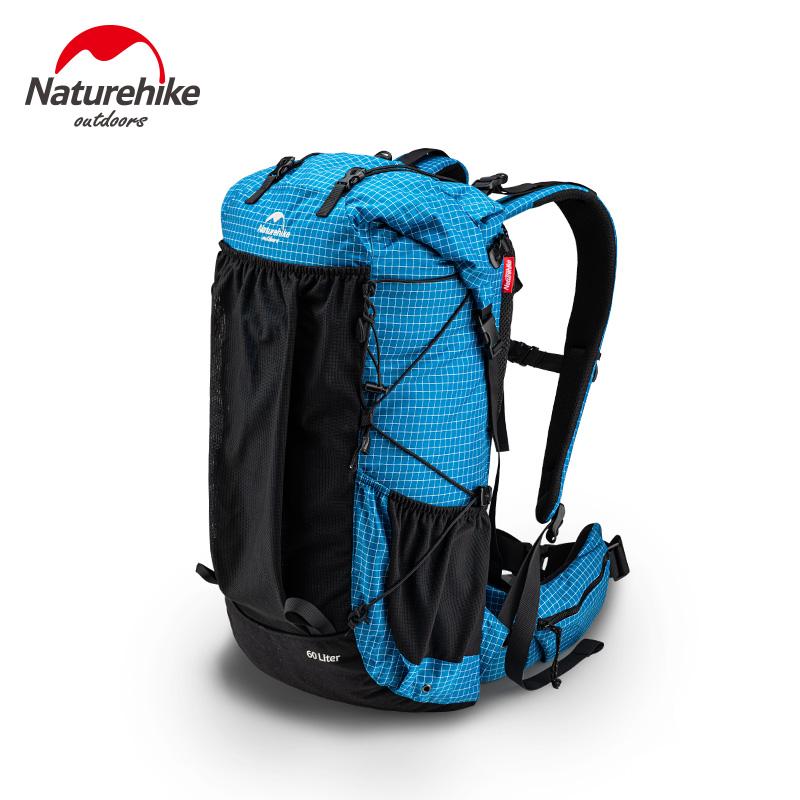 

Naturehike Camping Backpack Aluminum Frame Climbing Bags 60L+5L Ultralight Hiking Packs Waterproof Outdoor Sports Bag NH19BP095, Basic type black