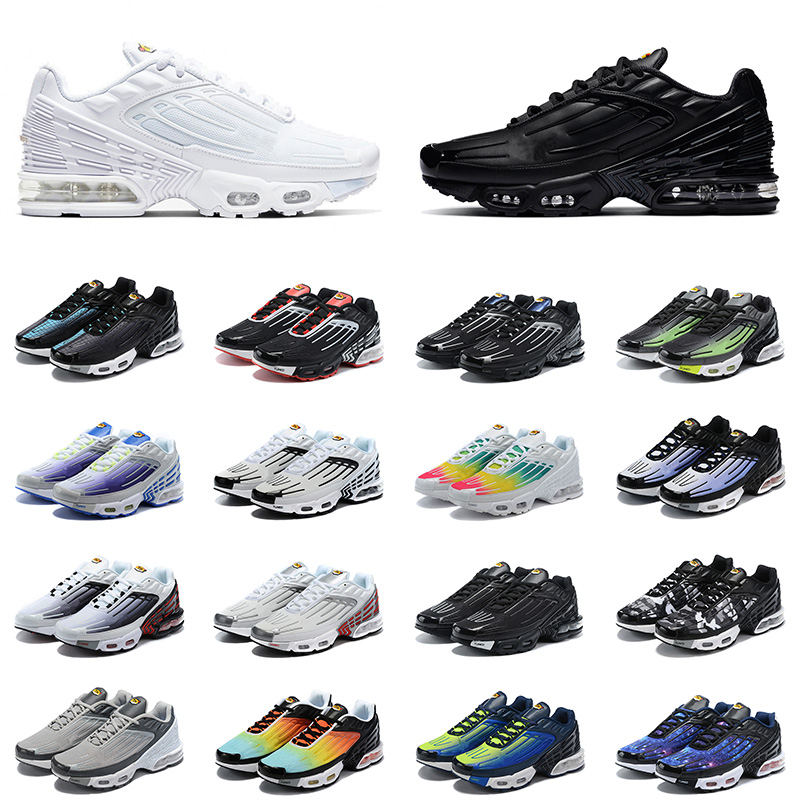 

Best Quality 2021 Classic Tn Plus 3 Mens Women Running Shoes ALL White Triple Black Rainbow Hyper Blue Teund Tiger Trainers Sneakers 36-45, C7 triple black yellow 36-45