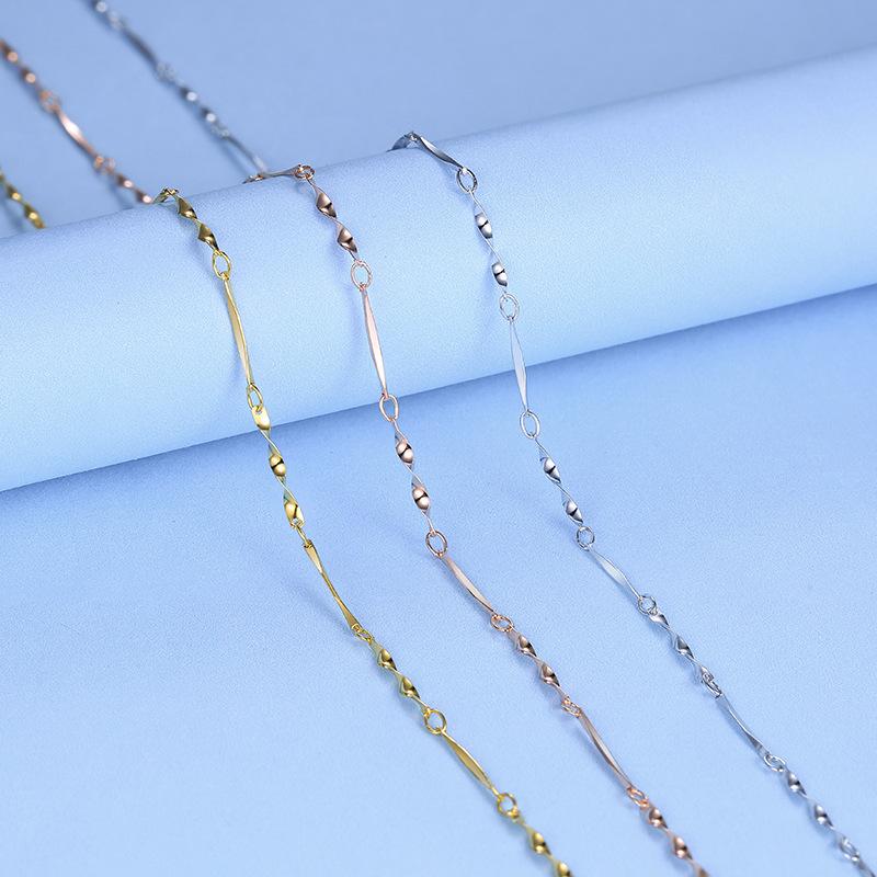 

Martick 925 Sterling Silver Chain Necklace Sweater Chain Woman Jewelry 0.7mm Wide Twisted Long Necklace GSC13