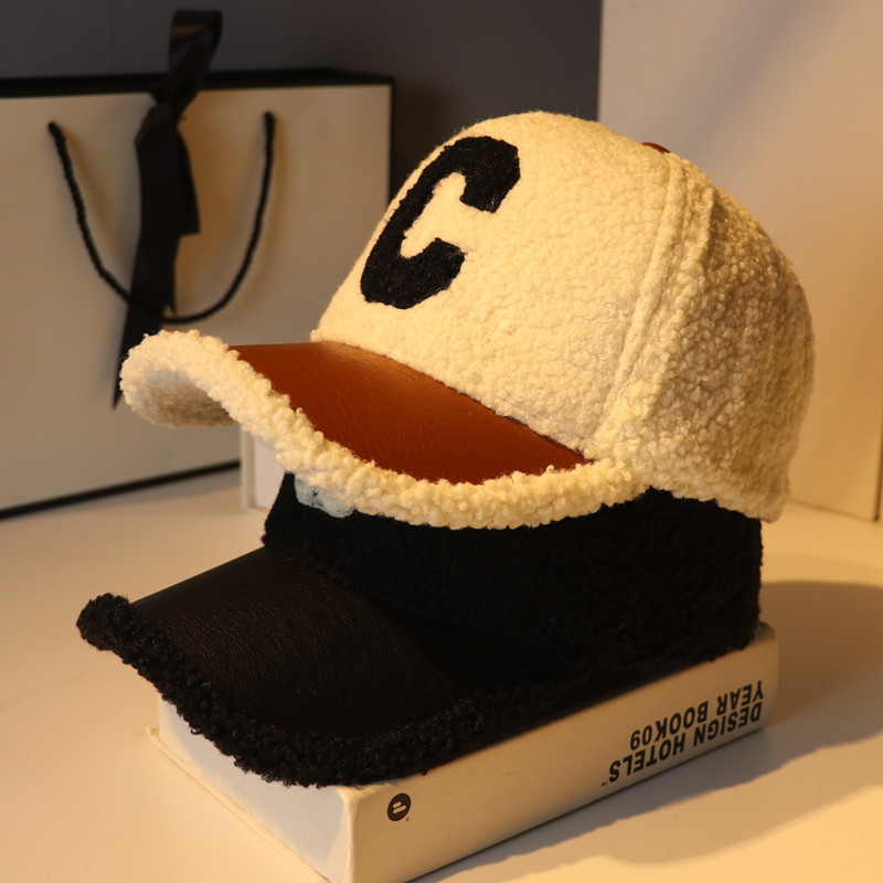 

Autumn and Winter Lamb Wool Hat Female Korean Version of Tide Cap Thickened Warm Baseball Cap, Multi
