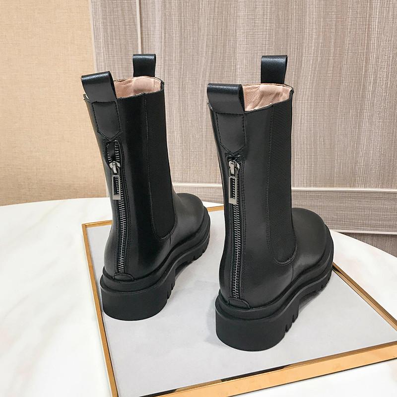 

Large size 33-43 women boots 2020 new British style platform women boots, Black