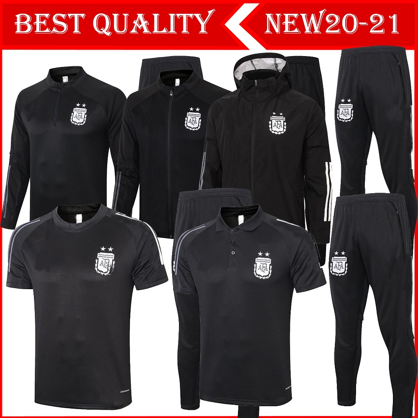 

20 21 Argentina soccer tracksuit jackets kits 2020 2021 Survetement MESSI KUN AGUERO DYBALA MARADONA football training suit jacket, Blue;black