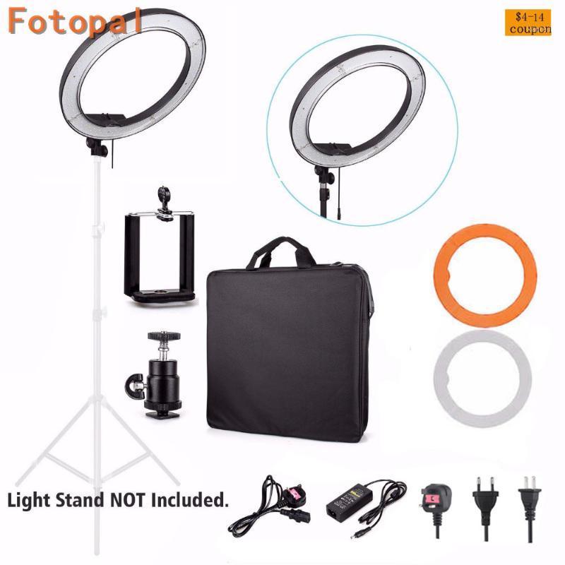

Fotopal 18" LED Photography Video Studio Ring Light Annular Lamp 5500K Dimmable Diital LED Photo Phone Camera Light For Youtube1