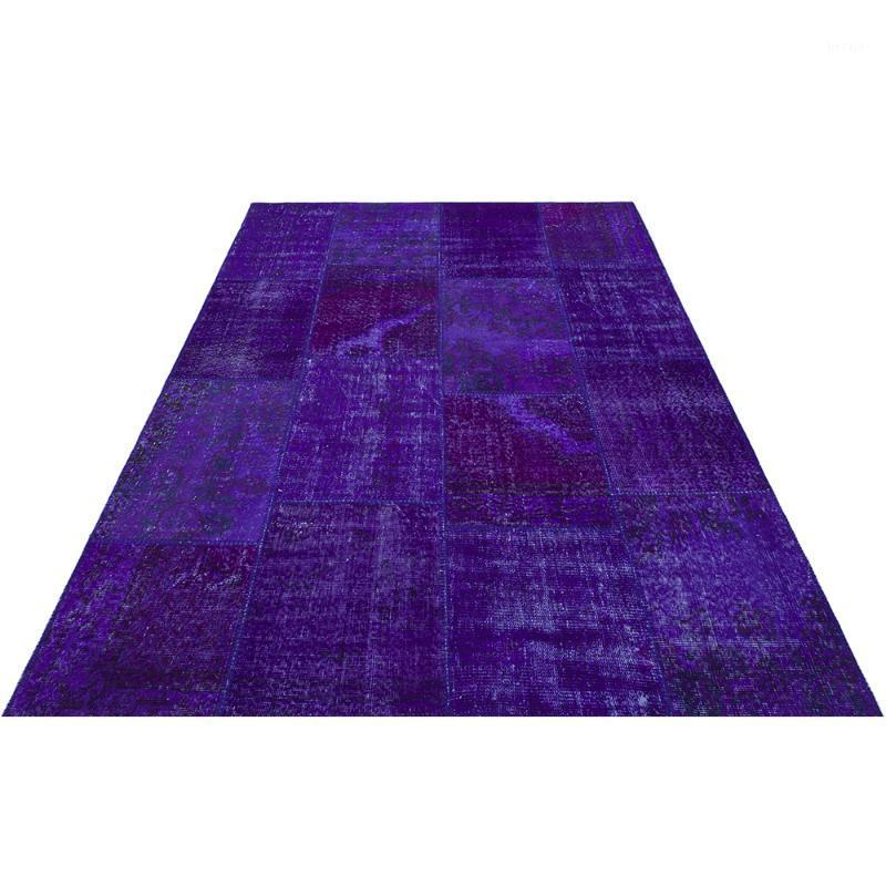 

Purple Handmade Patchwork Carpet, Decorative Rug, Anatolian Floral Kilim Rug1
