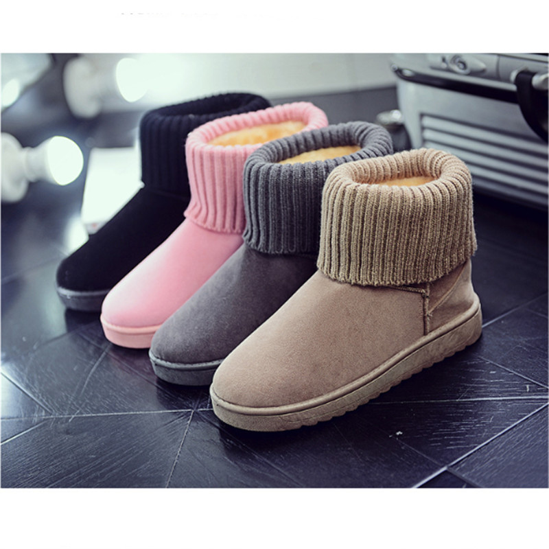 

Women's new snow boots winter fashion wild classic women's shoes simple warm non-slip waterproof wool shoes ladies ankle boots, Gray