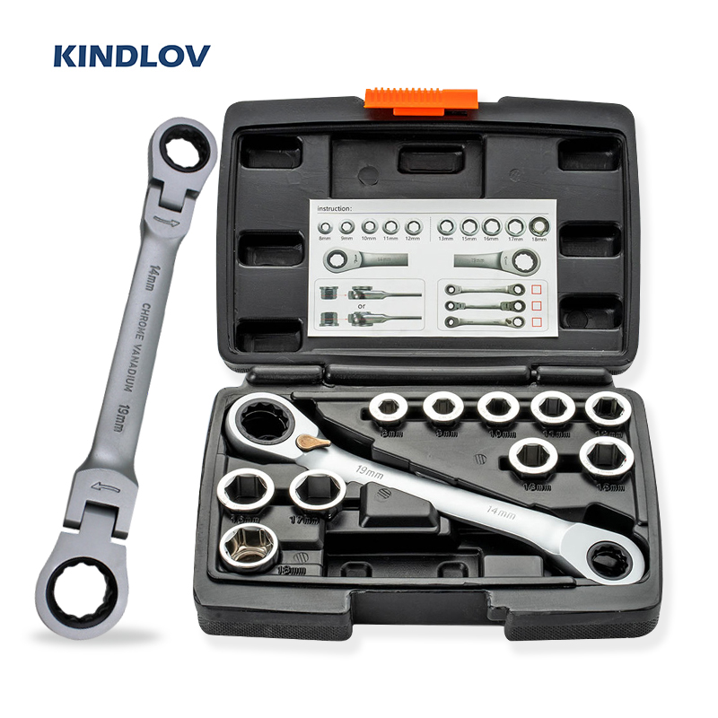 

KINDLOV Adjustable Wrench 28 In 1 Socket Wrench Set Double-Ends Unniversal Spanner Torx Hex Screwdriver Bits Repair Tool Kits