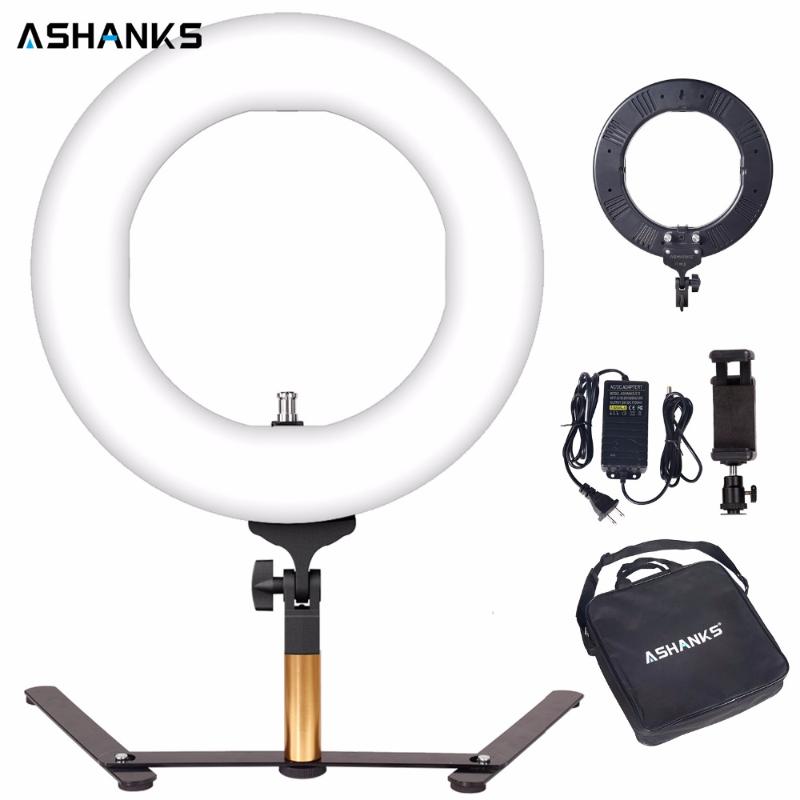

14'' 40W Stepless Dimmer Photo Studio Photography Tabletop Makeup Ring Light for Phone Video Live LED Lamp