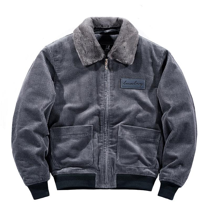 

Winter Men's Corduroy Cotton Padded Coat Outdoor Camping Climbing Tactical Combat Training Thickened Warm Tops Jacket, Blue