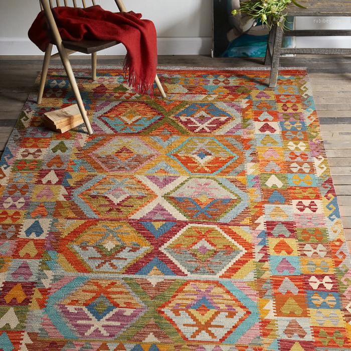 

Afghanistan Manual Weave Wool Geometry Northern Europe Modern Kilim Nation Wind Carpet Land Pad Tapestrygc193kilimyg401, 69 160x124cm