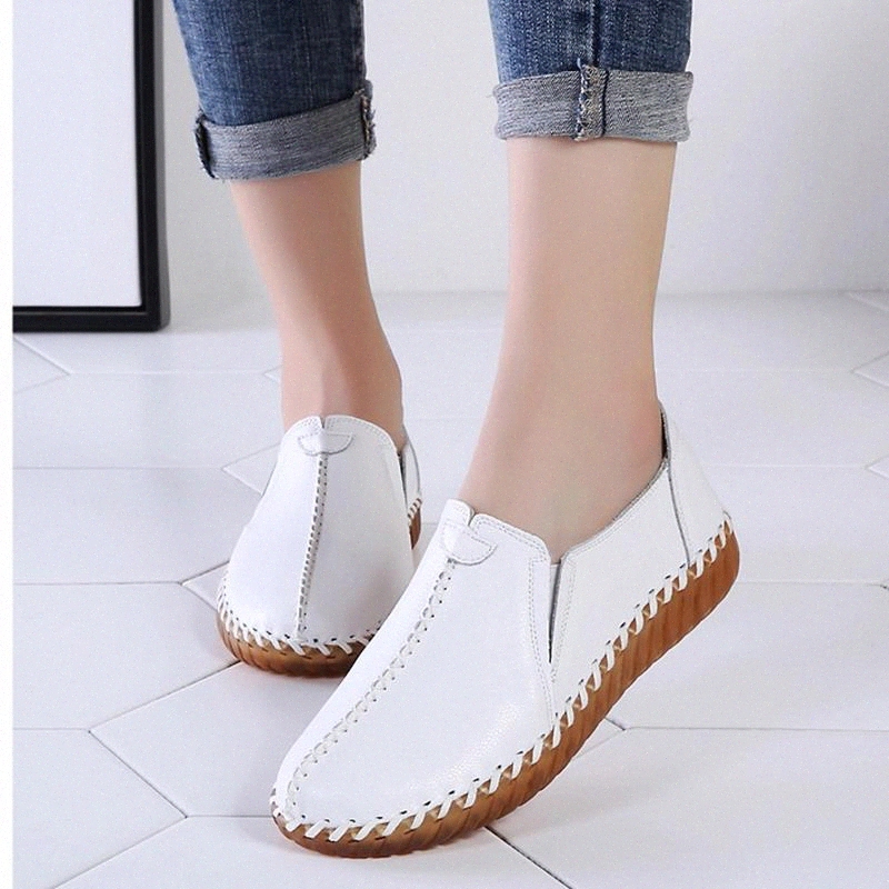 

2020 Women Flats Female Round Toe Shoes Platform Slip On Woman Casual Footwear Plus Loafers Women's Comfort Drop Shipping #tV2W