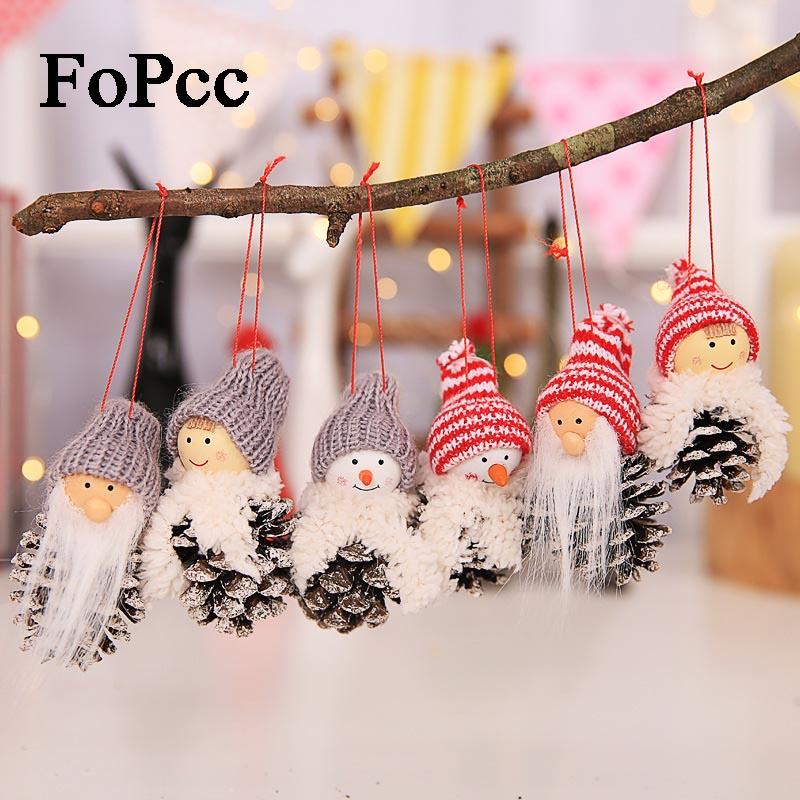 

2020 New Santa Claus Christmas Hanging Ornaments Pine Cone Xmas Doll Gift 3Pcs/Sets Tree Pendant Christmas Decorations For Home