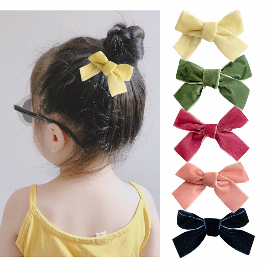 

Baby Girls Fashion Sweet Bow Hairclips Barrettes Mini Cute Infant Toddler Headwear Clip for Child Kid Hair Accessories, As pic