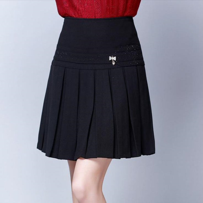 

Winter Women Short Color Big Skirt Plied Quality Pz4b, Black