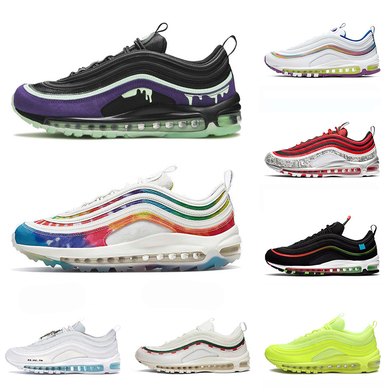 

2021 New Arrival OG Cushion 97s Running Shoes Halloween TIE-DYE Sail MSCHF X INRI Jesus Men Women Jayson Tatum Trainers Athletic Sneakers, D32 sean wotherspoon 36-45