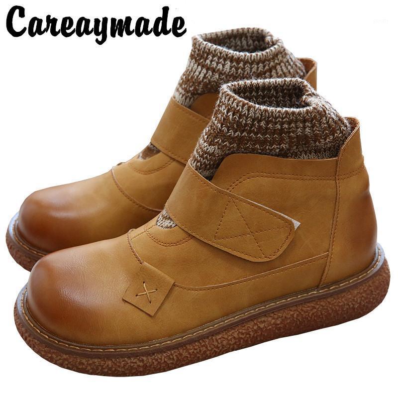 

Careaymade-Literature and Art Retro-making Old Wool Round Head Thick Bottom Shoes Hand-made Comfortable Casual Doll Shoes1, Black