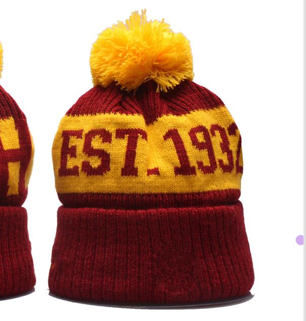 

New Football Beanies 2020 Sideline Sport Pom Cuffed Knit Hat Knit Hat Pom Pom Cap Washington Knits Mix And Match All Caps