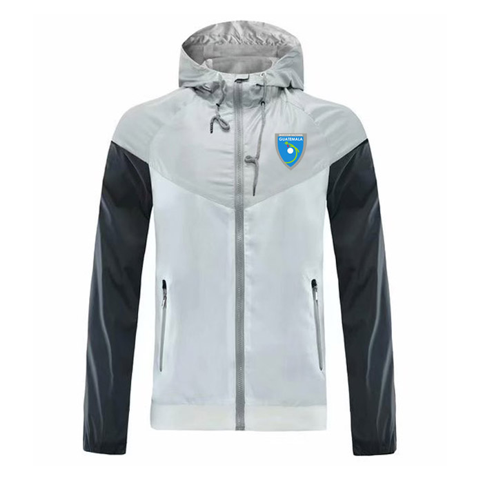 

2020 guatemala national team adult hooded windbreaker jacket winter windproof zipper Quick Dry sports hoodies soccer jacket Running Jackets, Black;red