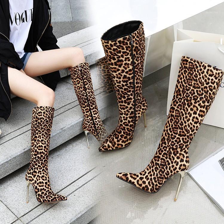 

Pointed Toe Women Knee High Boots Sexy Snakeskin Riding Zip Women Shoes Thin High Heels Boots Fashion Female Party1, Black