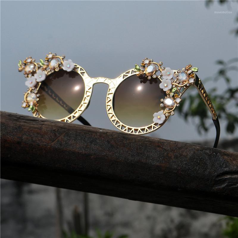 

Shining Diamond Sunglasses Women Design Flash round Shades Female Luxury Mirror Sun Glasses Women's Party Sunglasses FML1