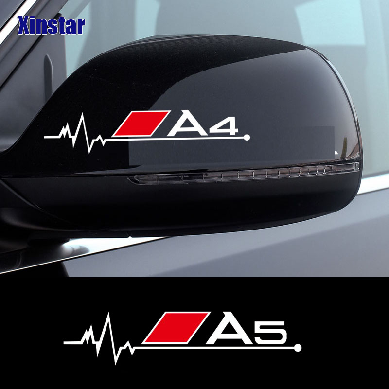 

2pcs Car Rearview Mirror Sticker For Audi Sline Quattro A3 A4 A5 A6 A7 A8 TT Q3 Q5 Q7 S3 S4 S5 S6 B6 B7 B8 B9, White