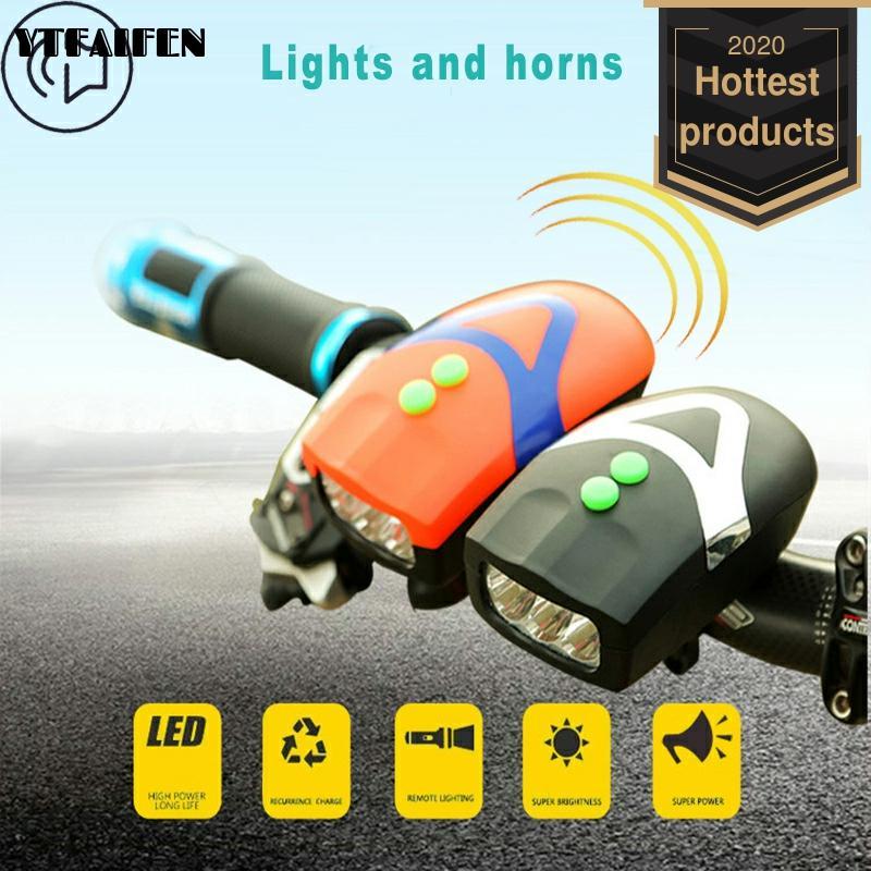 

Flashing Bicycle Bell Light Electronic Cycling Bike Handlebar Ring Horns Horn Led Strong Air Alarm Bell Sound