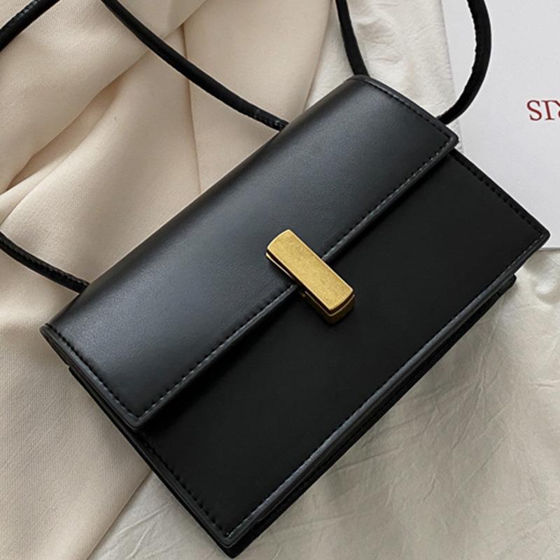 

Solid Color Envelope Flap Crossbody Bags For Women 2021 Simple PU Leather Women's Designer Handbag Travel Shoulder Messenger Bag, White