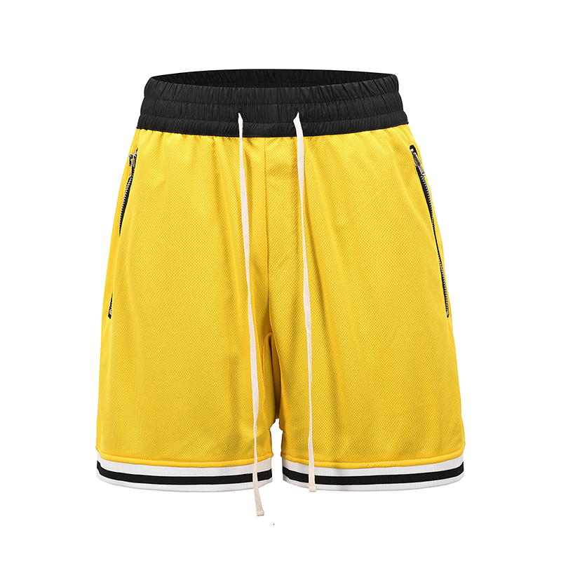 

2021 New Joggers Loose Breathable Casual Shorts Mens Drawstring Pocket Oversize Knee Length Pants Hip Hop Baggy Summer Short S52w, Yellow