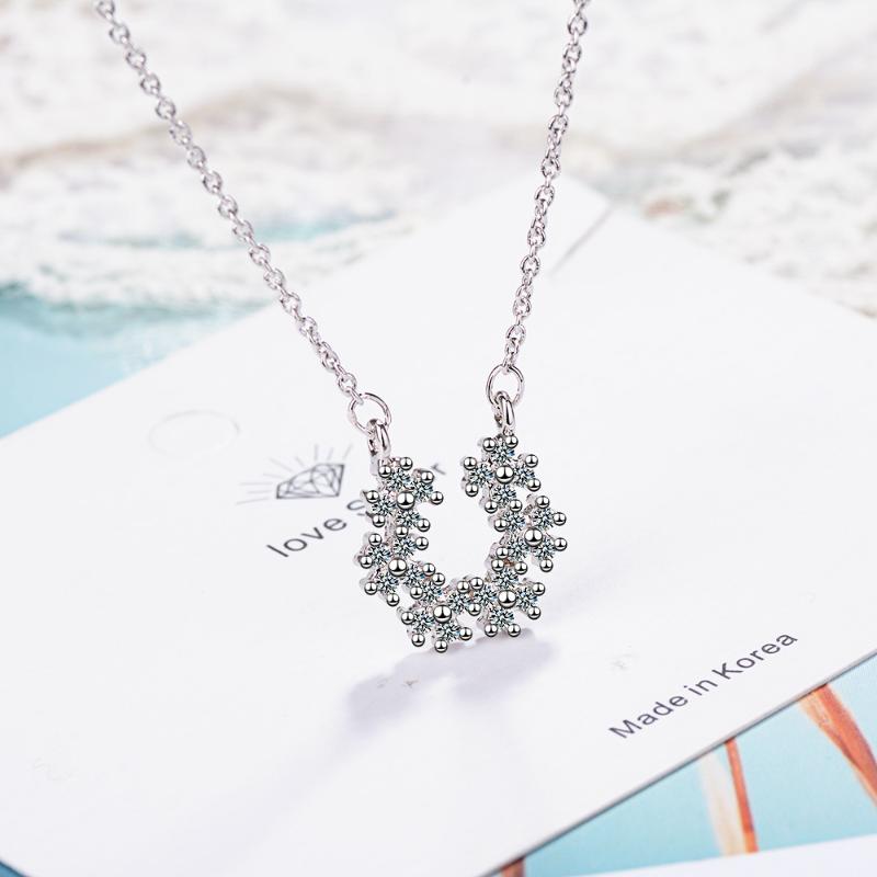 

Sweet Pendant Necklace For Women 925 Sterling Silver Zircon Chain Womens Jewellery