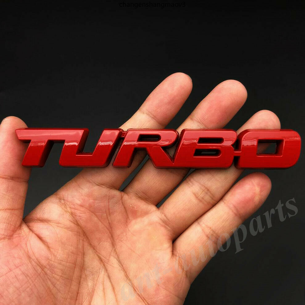 

3D Red Metal Turbo T Car Auto Trunk Rear Tailgate Emblem Badge Decals Sticker